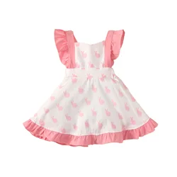 Beautiful Little Queen Flower Baby Girl Dresses 100% Cotton Clothes Custom Summer
