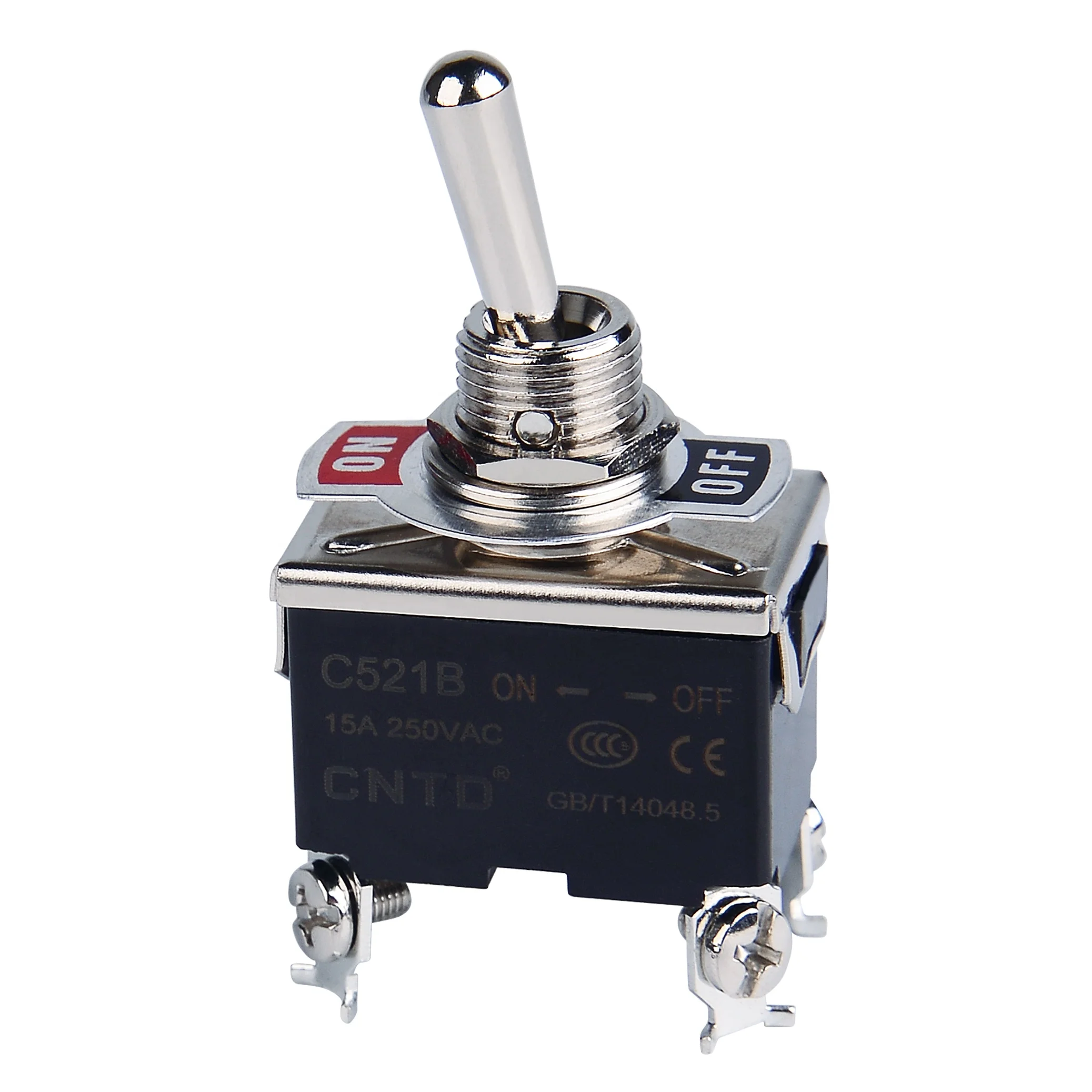 CNTD Double Pole Double Throw Self-locking Type 15A 250V Screw Terminal C523B ON-OFF-ON Toggle Switch
