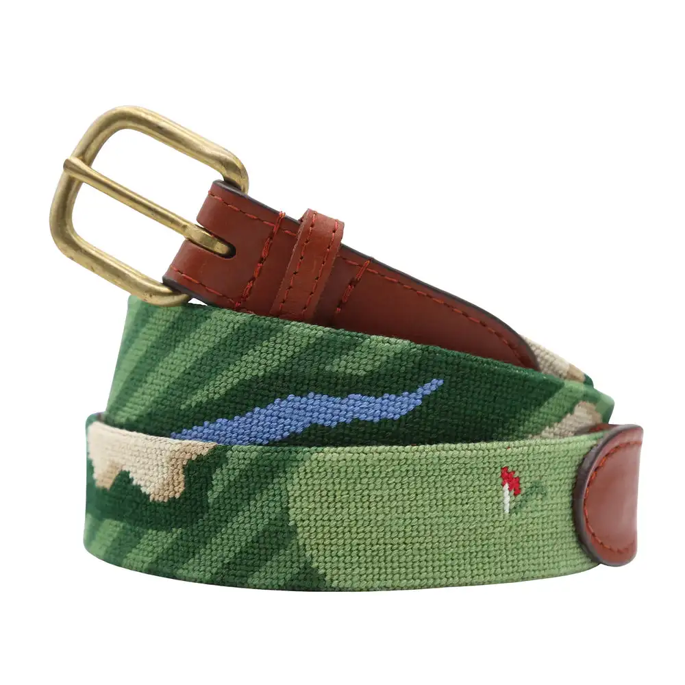 SNB113 New design Birds Eye Golf Belt buckle belt for woman custom Needlepoint Genuine Leather Belts