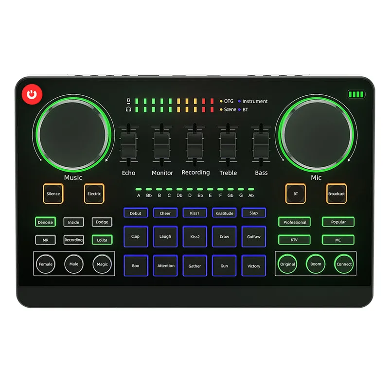 
Audio Interface Studio Sound Card USB Professional Recording sound card PC Mobile Live Broadcast Sound Cards 