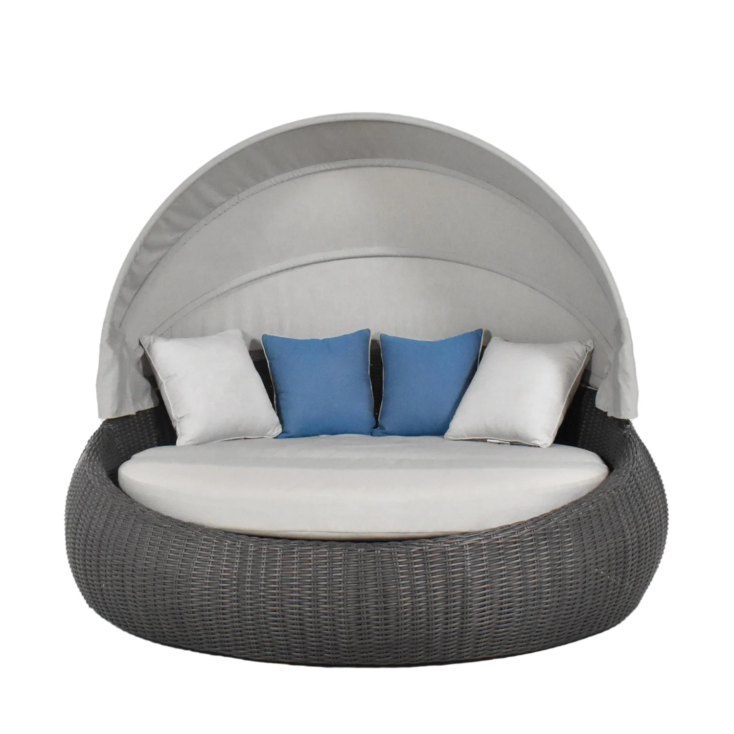 hot sale new outdoor daybed pool aluminium round sunbed with water proof roof