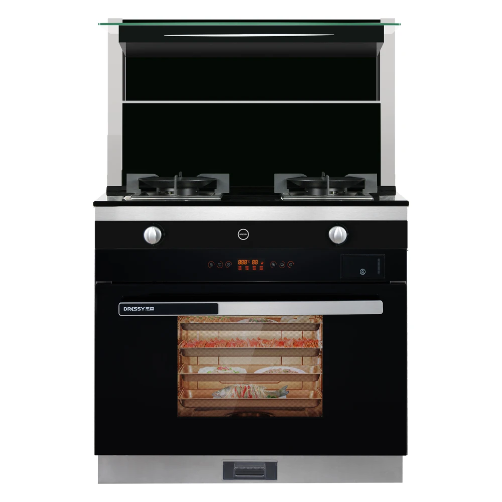 Gexiang Factory Pizza Stove Gas Burner Cooker Electric Multifunctional Integrated Smart Range Hoods