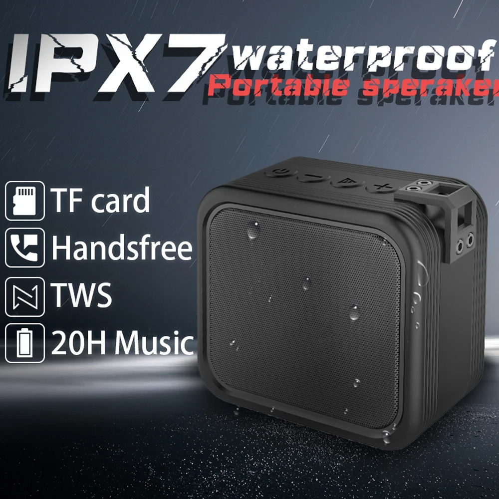 CYBORIS X6  Mini Speaker Portable speaker, 5W  Big Sound withl diaphragm bass, 20 hours long battery life Ipx7 Waterproof TF AUX