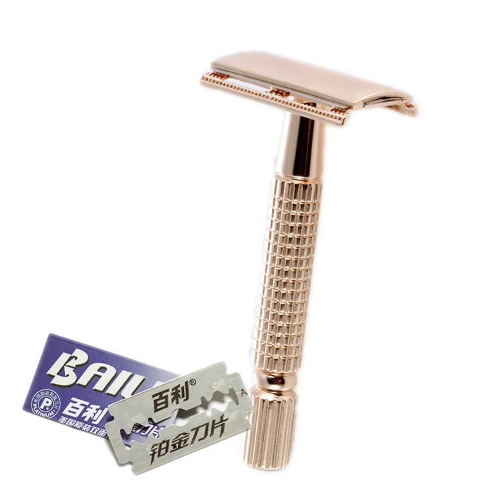 
Baili classic wet shaver double edge safety metal razor travel case body hair shaver for women OEM 