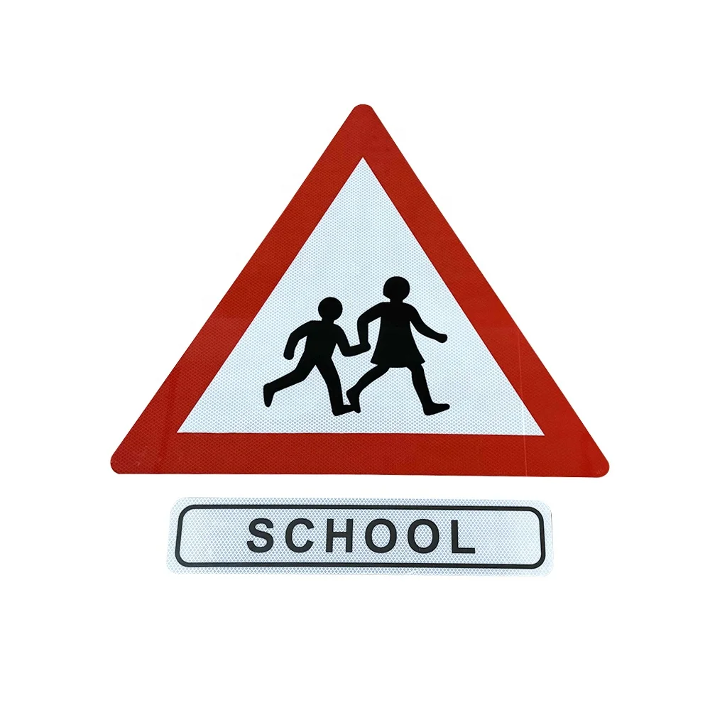 Лучшая цена OEM принимает Алюминиевые светоотражающие дорожные предупреждающие знаки школьный предупреждающий знак