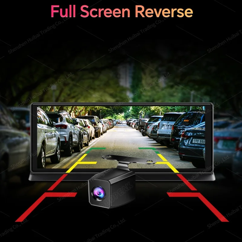 NEW 11.3 inch UHD 4K WIFI  Dashcam Wireless Carplay & Android Auto Rearview Car DVR GPS Night Vision Video Recorder Black Box