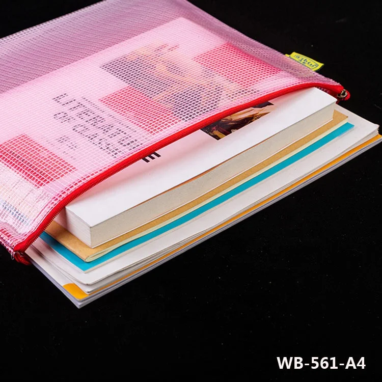 Custom Mesh pouch a3 b4 plastic transparent pvc school travel Document Portable exam clear Folder File Bags waterproof