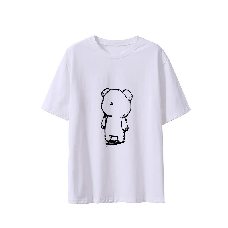 2023 новые модные повседневные футболки WT Shirtsmer с коротким рукавом женская трикотажная 100% хлопковая однотонная окрашенная