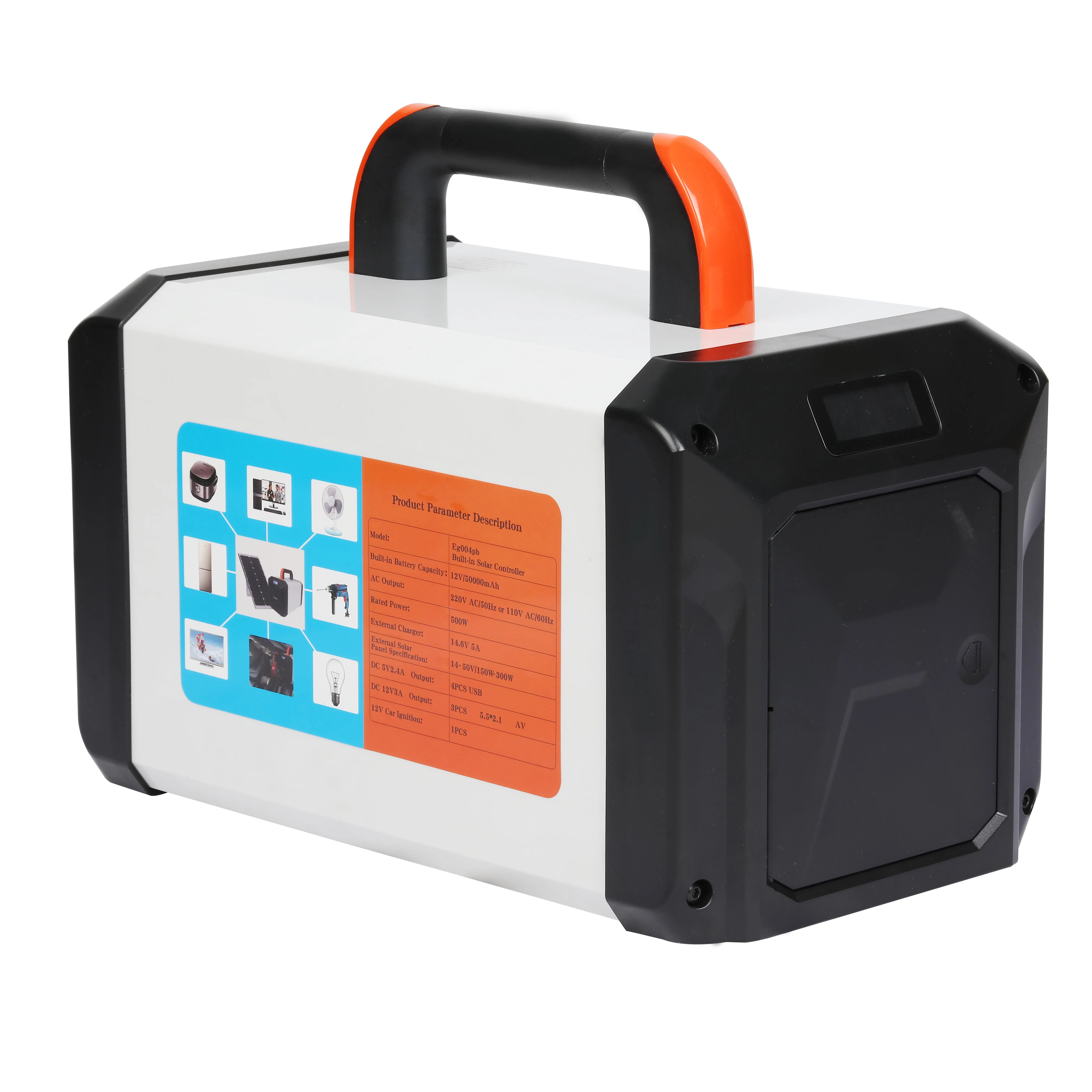 Home use solar Panel System Electricity Inverter portable Power generator 500W with built in lithium battery capacity