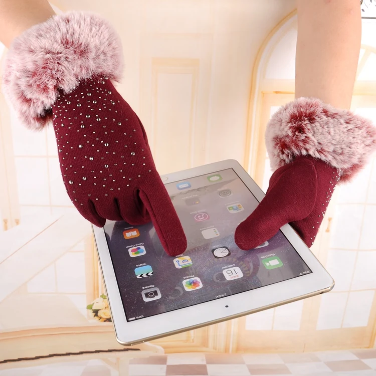 
Winter Warm Gloves Touch screen Outdoor Cycling Gloves For Women custom made 