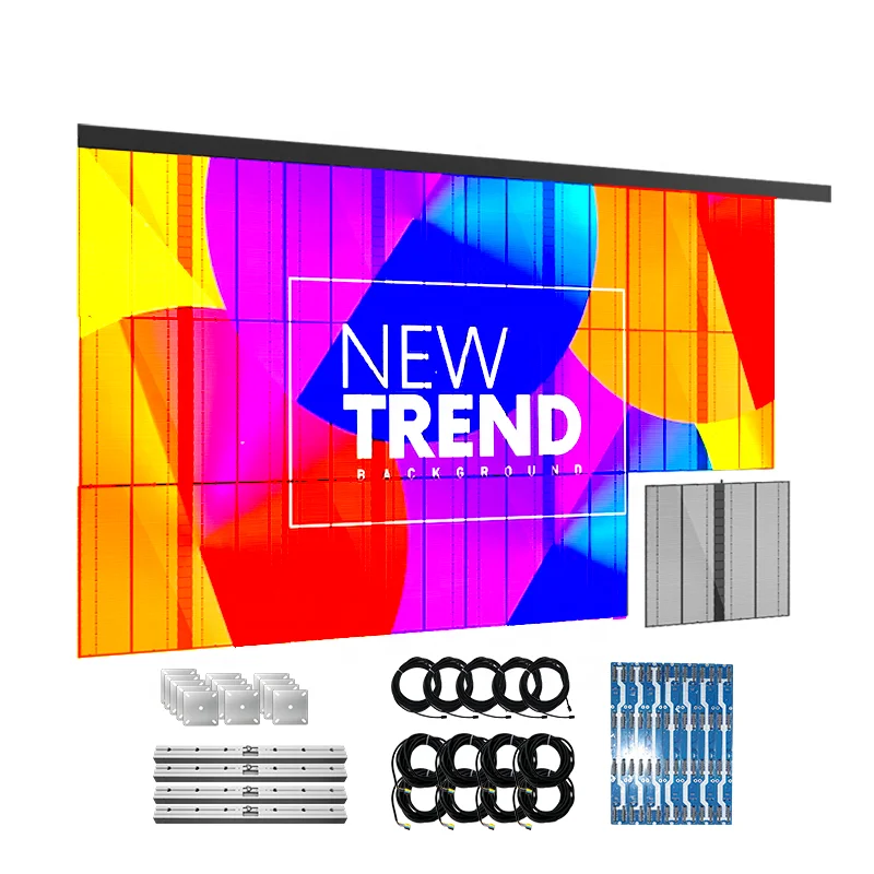 Factory Direct Sales Huge Glass Curtain Wall Transparent Led Display P2 P4 P5 P8 P10 P15 Window Clear Led Screen With All Parts