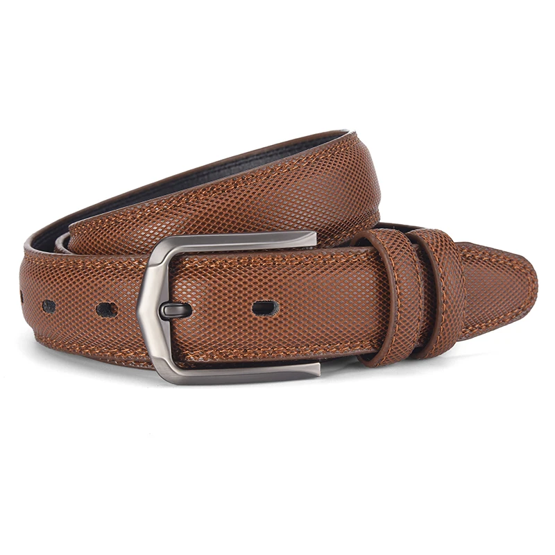 Custom Wholesale Alloy pin Leather belt men business  genuine Belts pvc material for Men