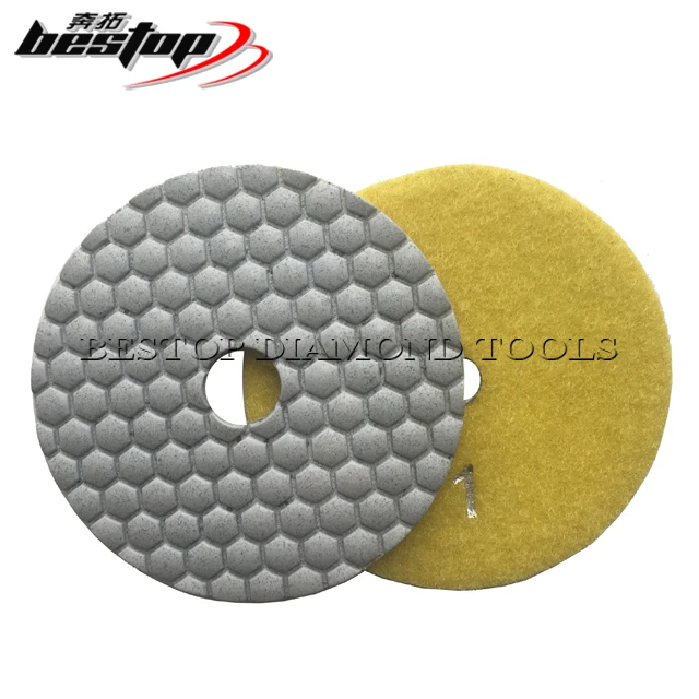 4 Inch Honeycomb Dry 3 Step White Bond Polishing Pad