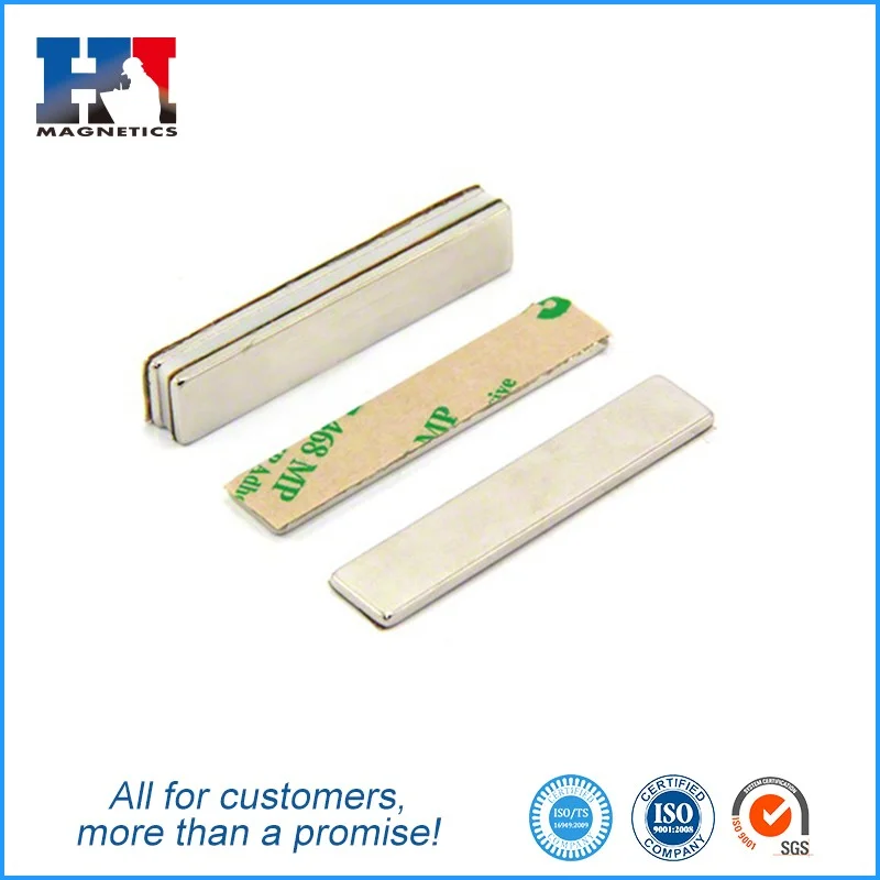 Super strong 3M Self Adhesive Backed Thin Rectangular Neodymium Magnet with Glue