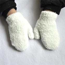 QY Thickened warm baby gloves autumn and winter velvet mittens  Children's winter warm outdoor