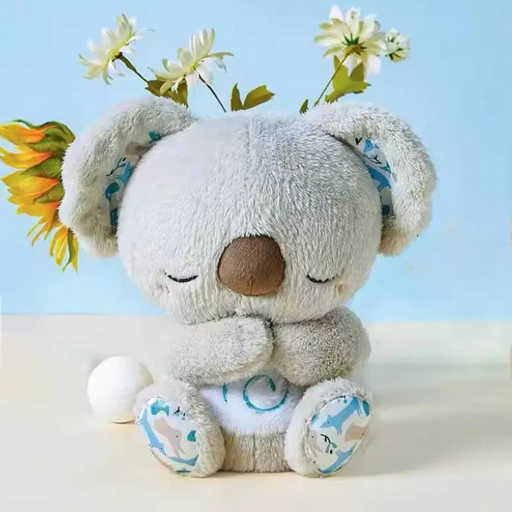 New Baby Sleep Soother Sound Machine Sleeping Plush Toy Comforter Breathing Koala Stuffed Animals Baby Sleep And Playmate