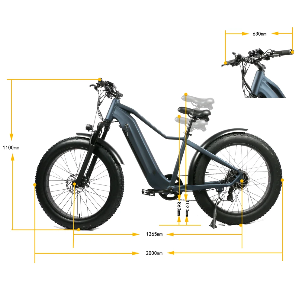 2025 Retro Style Fat Tire Full Suspension Electric Bike 52V 48V 500W/750W 1000W Motor kit Integrated Lithium Battery E bicycles