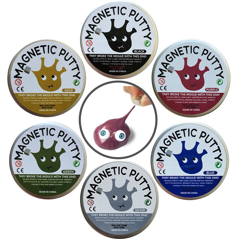 OEM Non toxic colorful DIY magnetic putty slime toy, Multi-Color Putty, Soft Texture - Never Dries Out, with tin b