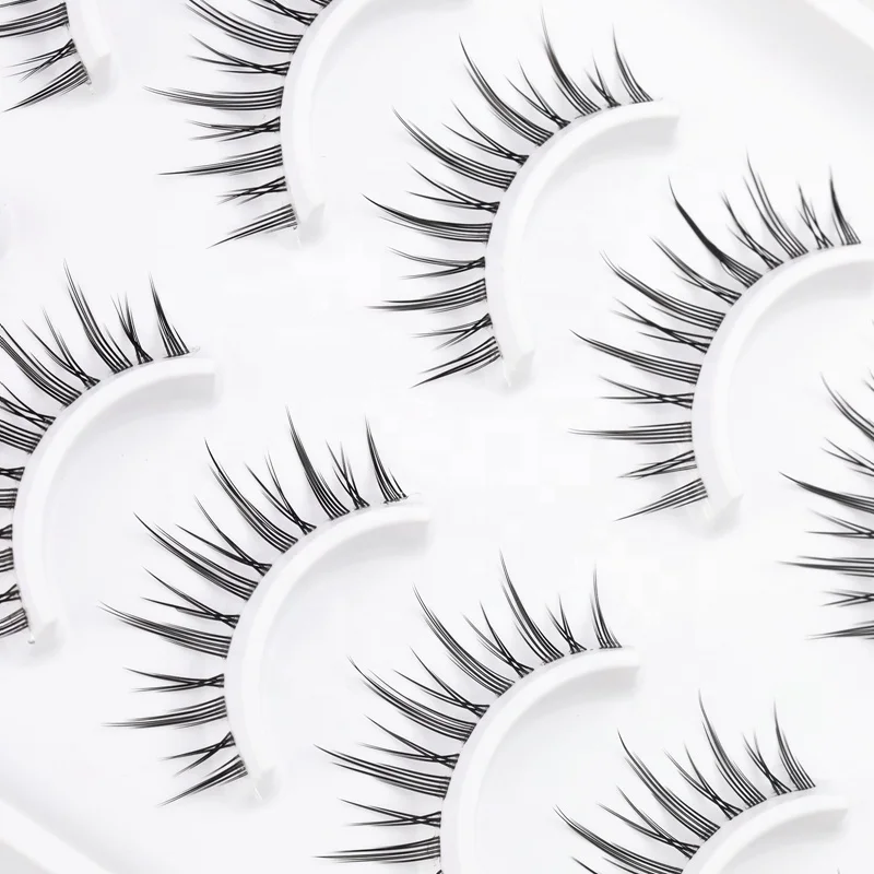 Принадлежности для ресниц 10 пар Макияж натуральные ресницы косплея Аниме Манга оптом кластер с упаковочной коробкой