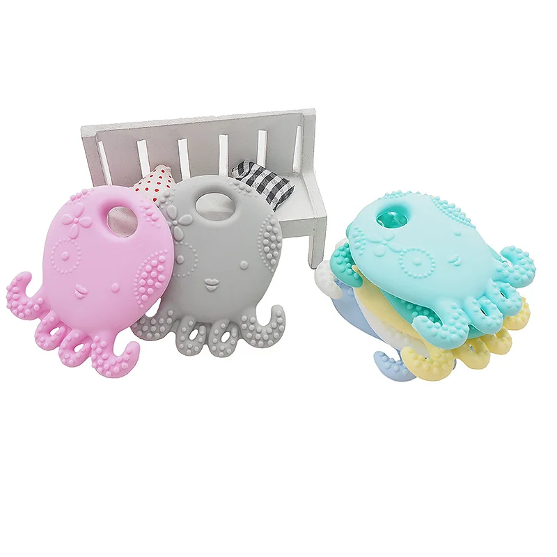 Best Price BPA Free Food Grade Custom Silicone Octopus little toader Teether Dummy Pacifier Teething Sensory Toys