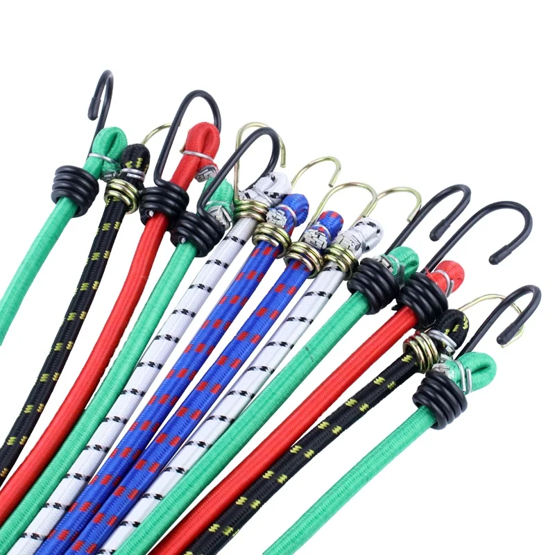 custom 6mm 7mm 8mm 9mm 10mm Strong Stretch elasticCord Elastic Luggage Straps Rope Hooks
