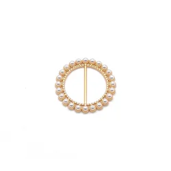 Champagne gold rhinestone metal scarf buckle round slide buckle for decoration/invitation