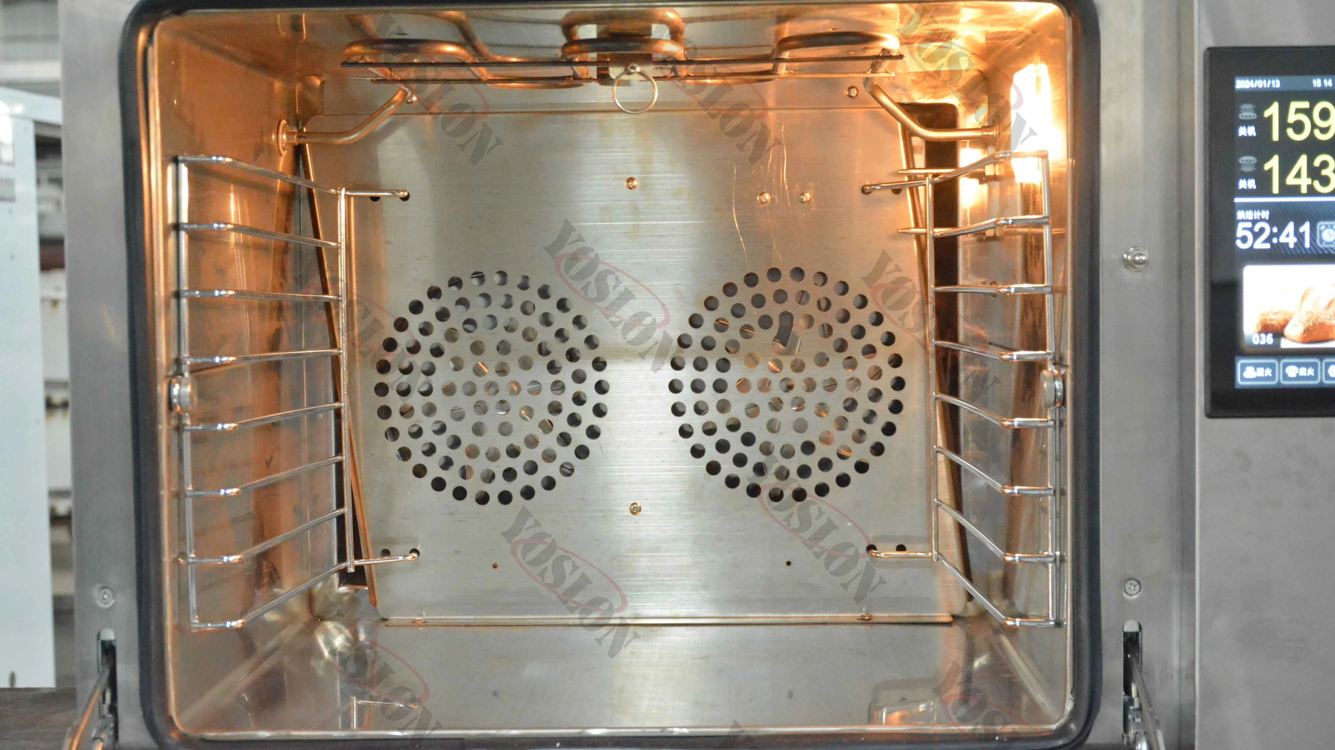 YOSLON China Commercial Industrial Electric Pretty Stainless Steel Bakery Lpg Gas Powered Pastry Convection Oven