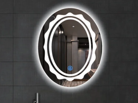 Custom Made Oval LED Bathroom Mirrors 90 x 45cm Wall Mounted Smart Vanity Mirrors with Backlit Front Lighted