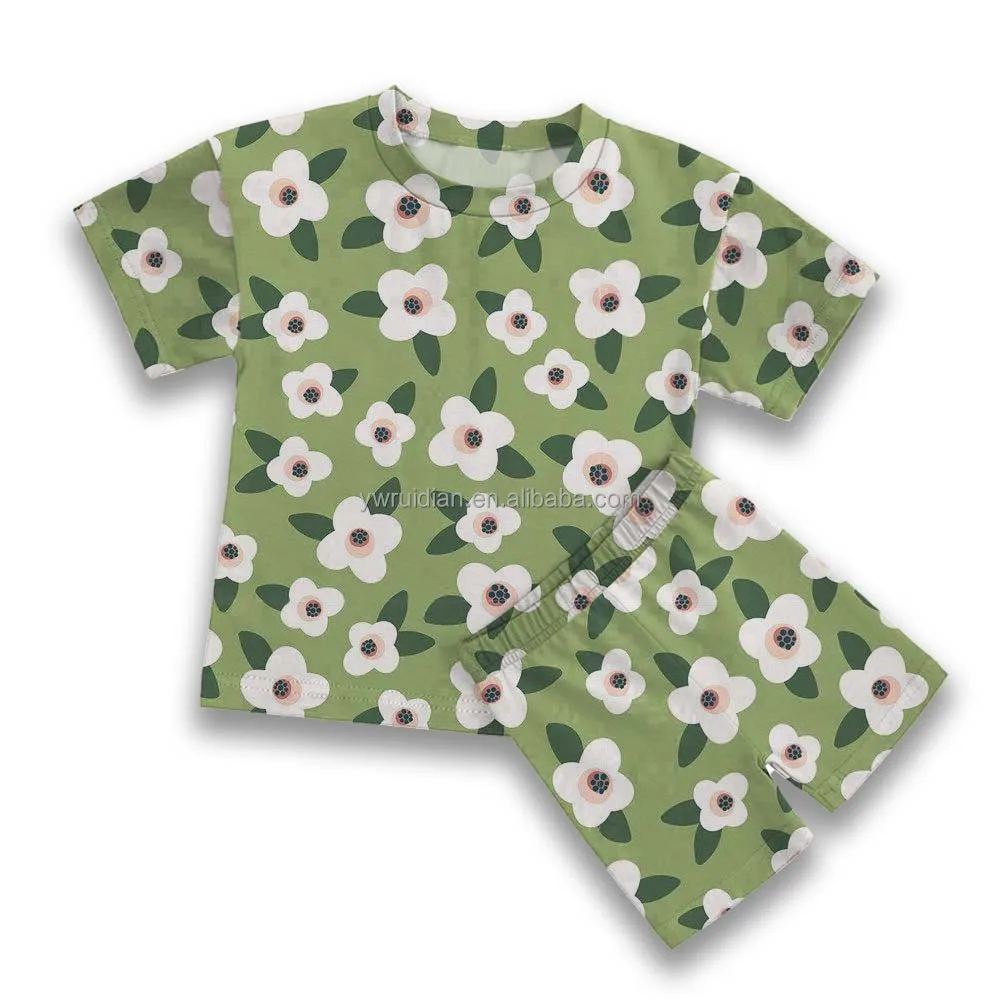 New Style Boutique Children Floral Clothes Toddler Sets Two Piece Kids Clothes Boys 3-6 Baby Boys Cloth Summer