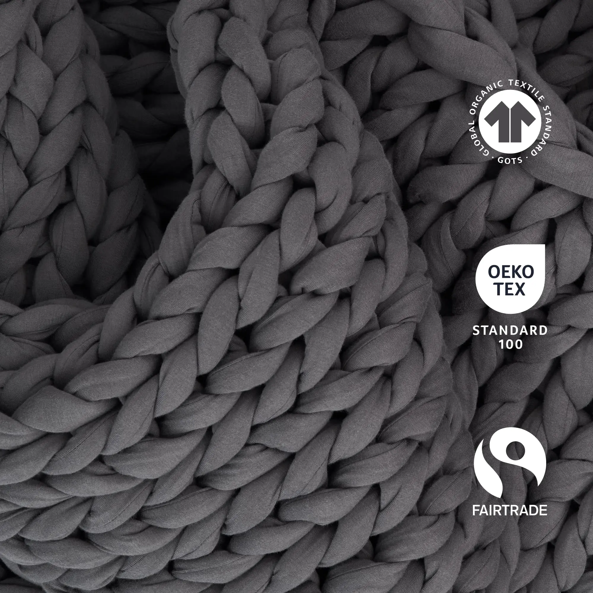 Knit Weighted Blanket  - Chunky Knit Blanket - Sustainable, Breathable, Organic - Machine Washable for Easy Maintenance