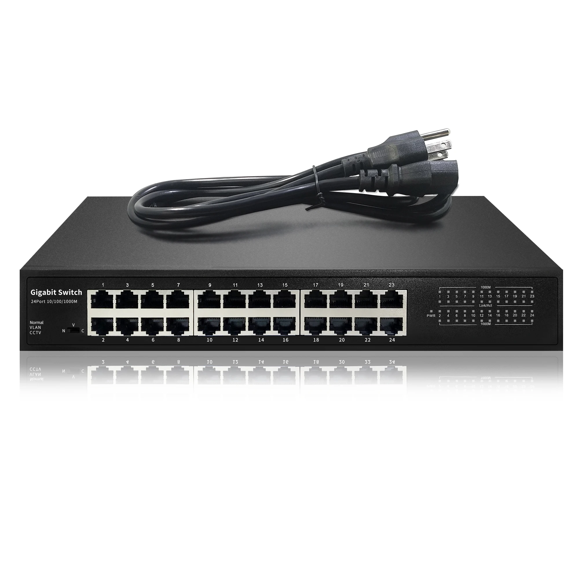  48 в 10/100/1000 Мбит/с Vlan коммутатор со стандартизированным портом RJ45 IEEE 802 3 af/at 24 портовый ethernet gigabit для POE