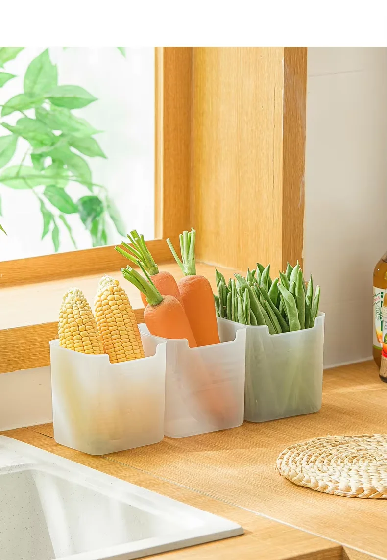 Dooso Refrigerator Storage Container Fresh Keeping Box Reusable Fridge Vegetable Food Organizer Container