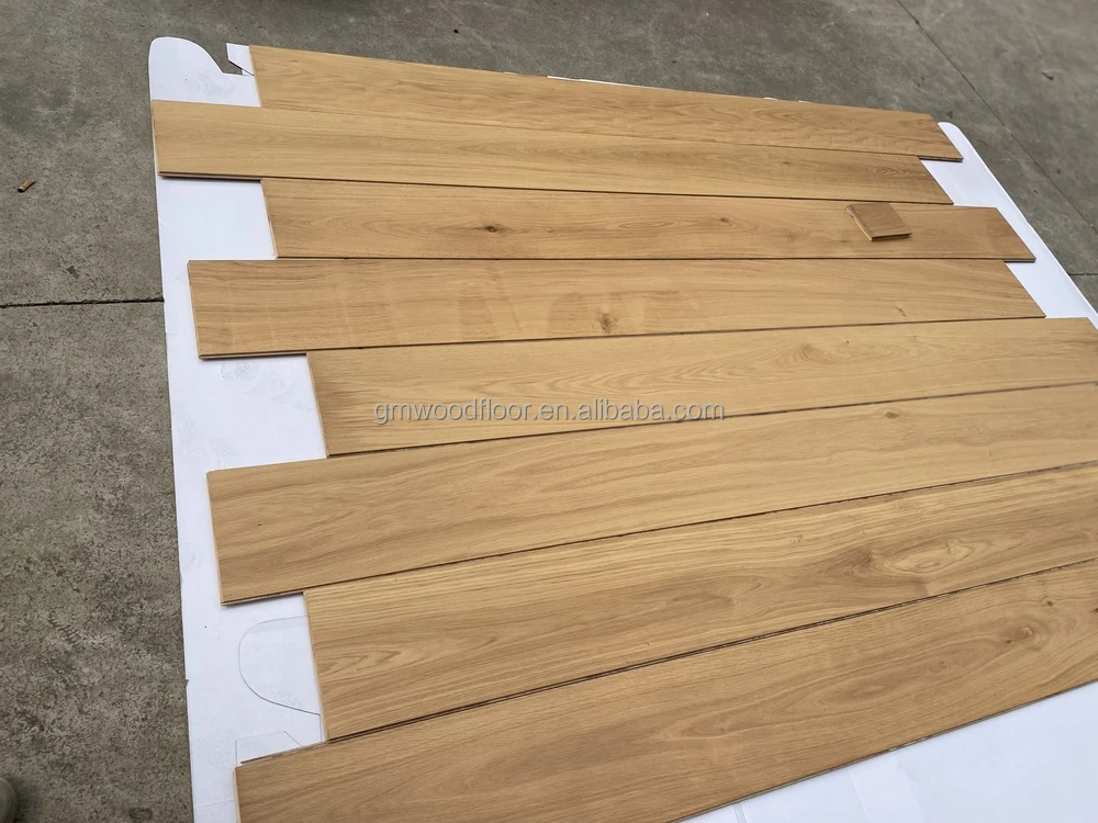 240mm wide multi layer click lock natural UV oil finished oak engineered flooring white oak wooden parquet for bedrooms