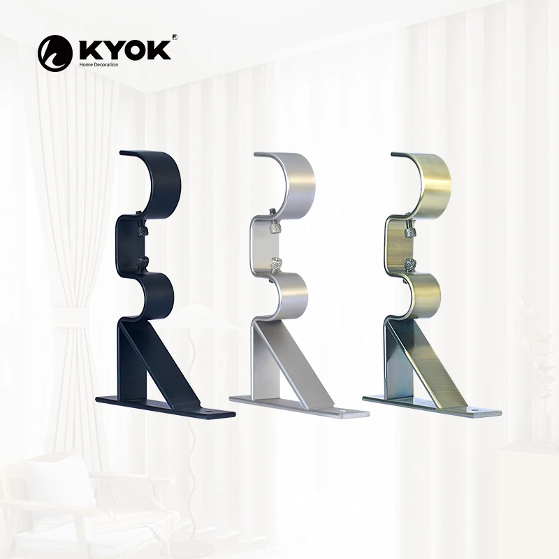 KYOK modern Wholesale China Factory square finial Metal Curtain Rod And Rail Accessories For Curtains