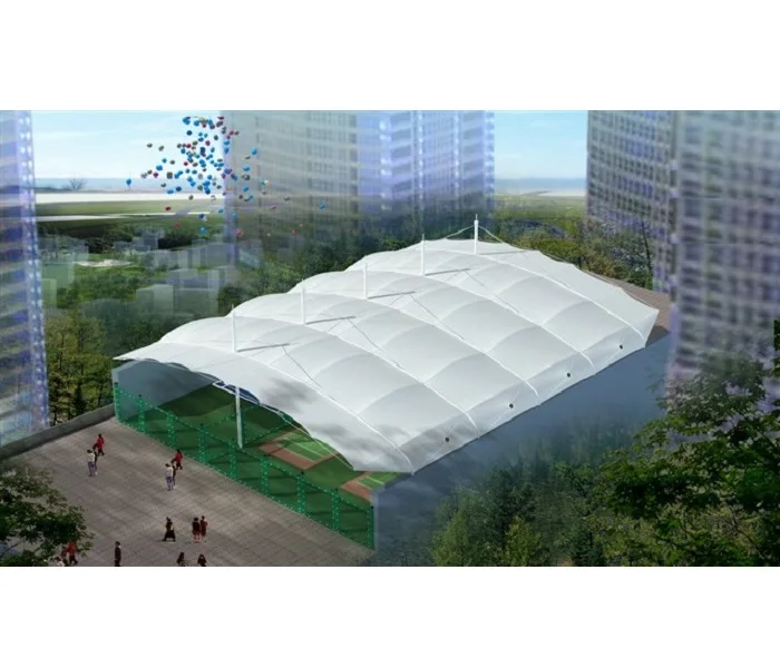Steel structure football stadium roof cover canopy tent basketball court tensile membranes structure architecture membrane tent