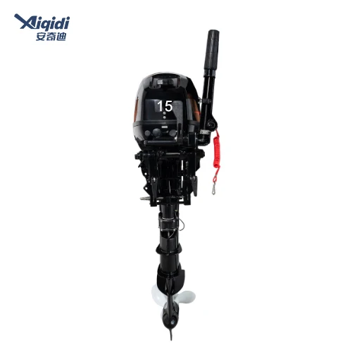 Motor Fueraborda AIQIDI Salida De Fabrica 15HP Cilindros Gemelos 2 Tiempos Inclinacion Manual 5500r/min