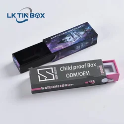 Custom Printed Cigarettes Pens Box Pre Roll Packaging Child Resistant Paper Box With Childproof Button And Window
