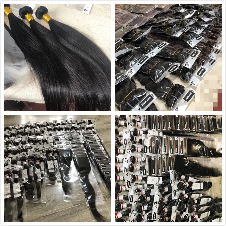 ELI Peruvian Human Hair Bundles With Closure,Bundles Raw 100 Peruvian Straight Hair,10A Grade Peruvian Virgin Human Hair