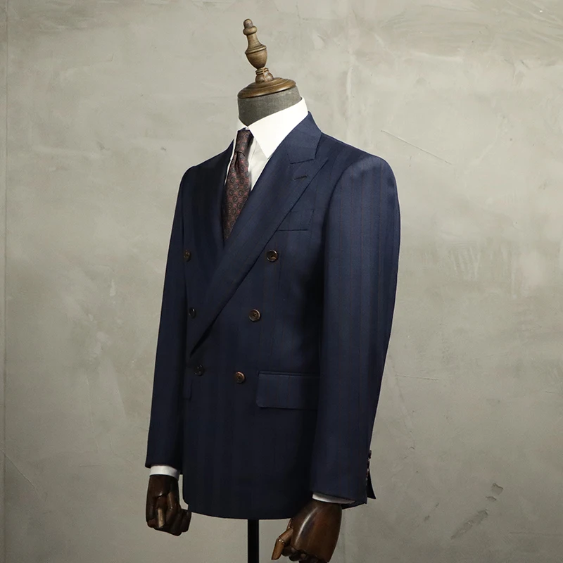 MTM Half Canvas Double Breasted Suit Bespoke Tailor Made  Custom Mens Suit Half Handmade British Style Wool Suit