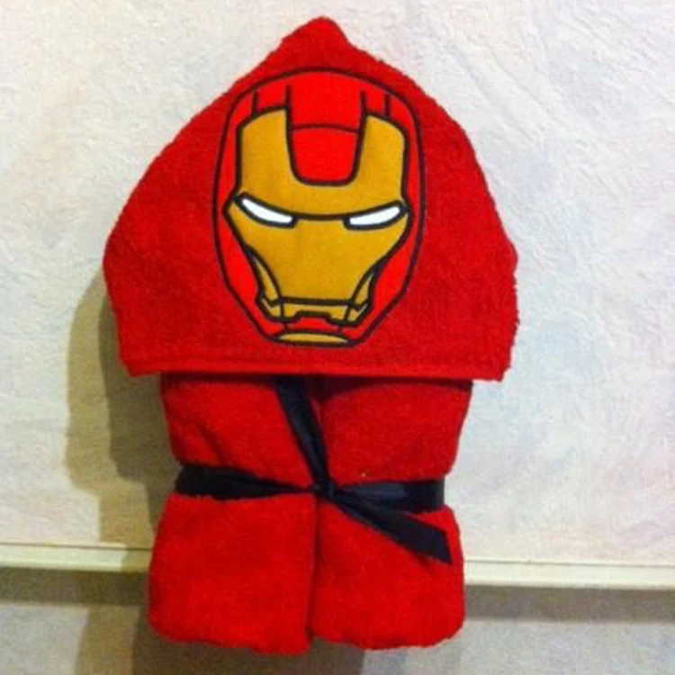 100% Cotton Bamboo Organic Children Superhero Cartoon Animation Kids Hooded Bath Towels