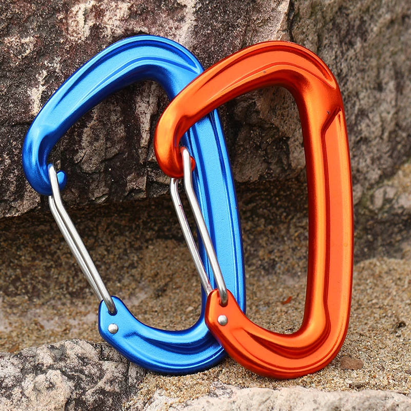 JRSGS Manufacturer CE EN12275 22KN Wire Gate Carabiner Connector Hammock Clip Aluminum Spring Snap Hook Rock Climbing S7102S