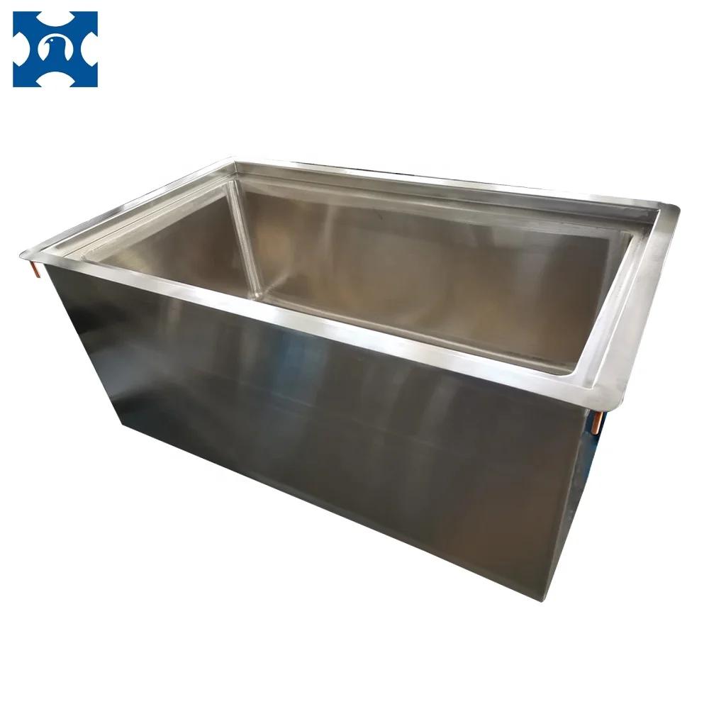 OEM High quality 304 commercial Stainless Steel square Drop in Ice Bin with thick lid cover for insulation NSF ice bin chest
