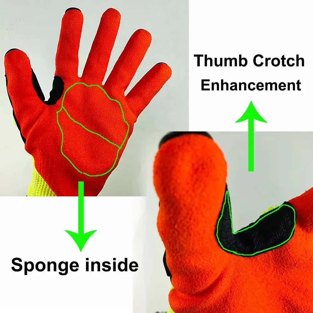 Safety Anti Vibration Protective Work Gloves Cut Resistant High Quality with Oil-proof Nitrile Dipped Palm Glove