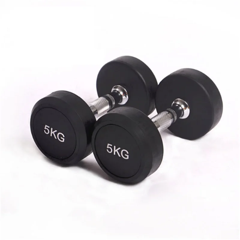 Wholesale in STOCK OEM Dumbbell Gym Fitness Equipment Weights Rubber Round Head Dumbbells