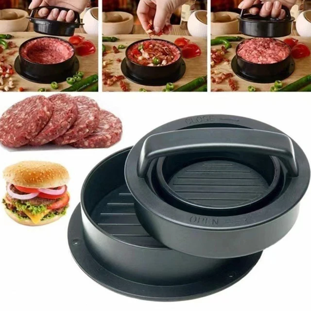 New round Manual Beef Patty Burger Grinder Hamburg Pressure Tool for DIY Baking Poultry Meat & Tools