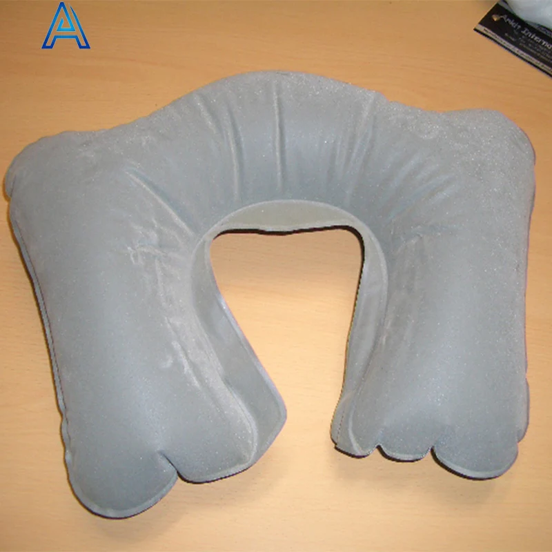 Factory customize size design PVC inflatable neck travel passenger camping pillow for car flight pillow foldable