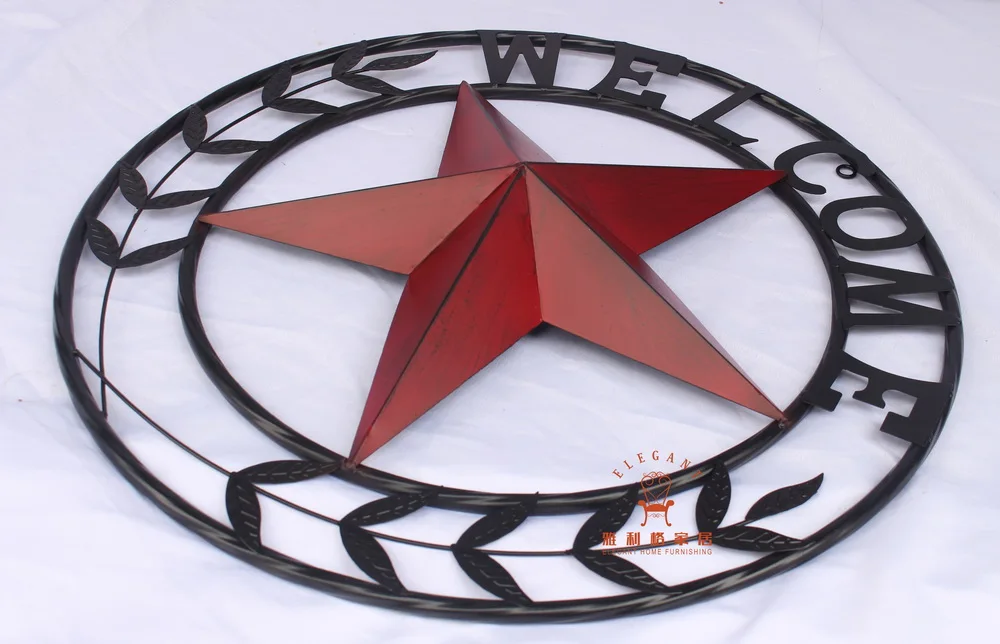 Metal Country Western Home Decor Welcome Texas Barn Star Wall Sign