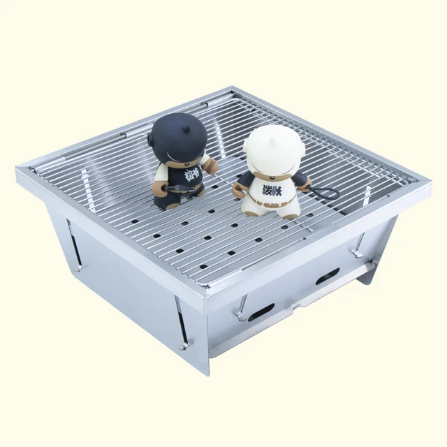 
Portable household stainless steel folding charcoal BBQ grill for outdoor 