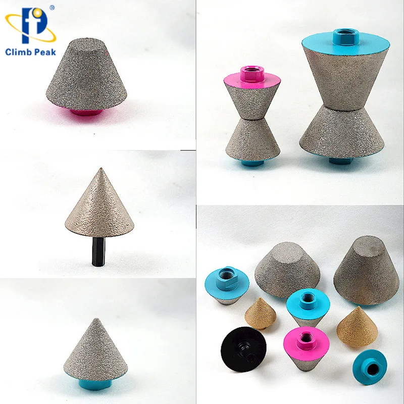 M14 Adapter Cone Shape Vacuum Brazed Diamond Core Drill Bit Bevel Edge Milling Tool for Marble Granite Tile Porcelain