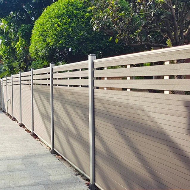 Plastic Manufacturer Wood Privacy composite wpc fence Waterproof House Garden Security System Wall Slat Aluminium Panel